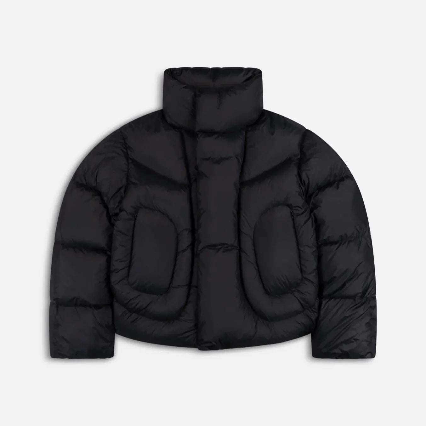 Black Roll Neck Puffer Jacket