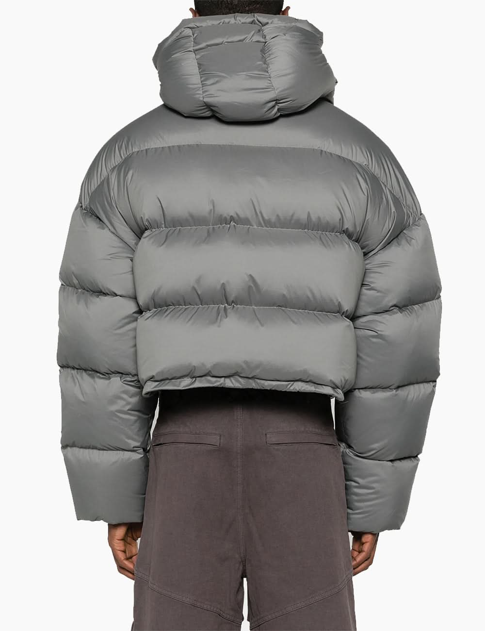 Gray high-neck down jacket