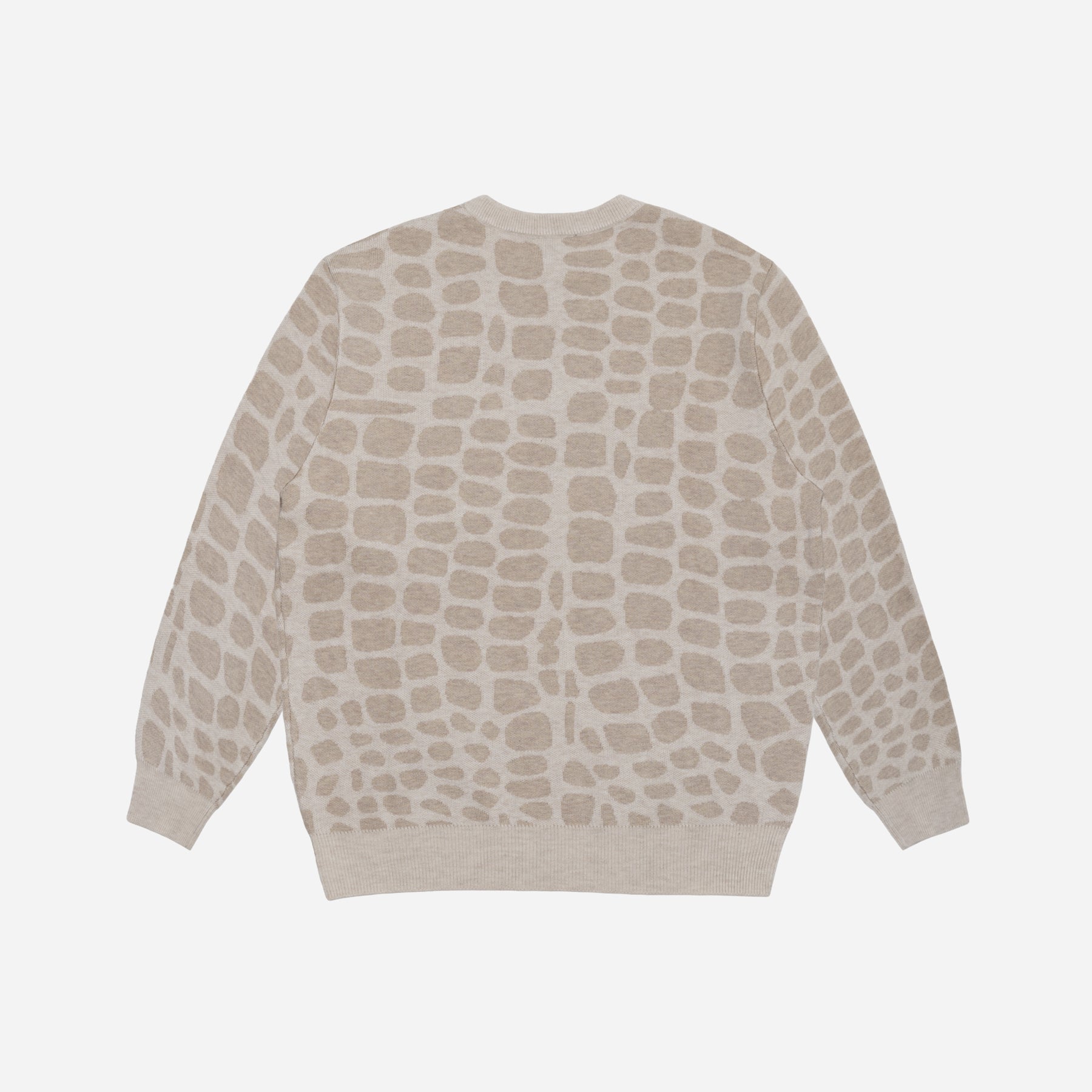 CROCO KNIT CREWNECK - BEIGE